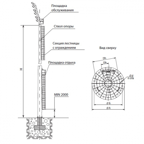 МГФ-40-СР высокомачтовая опора
